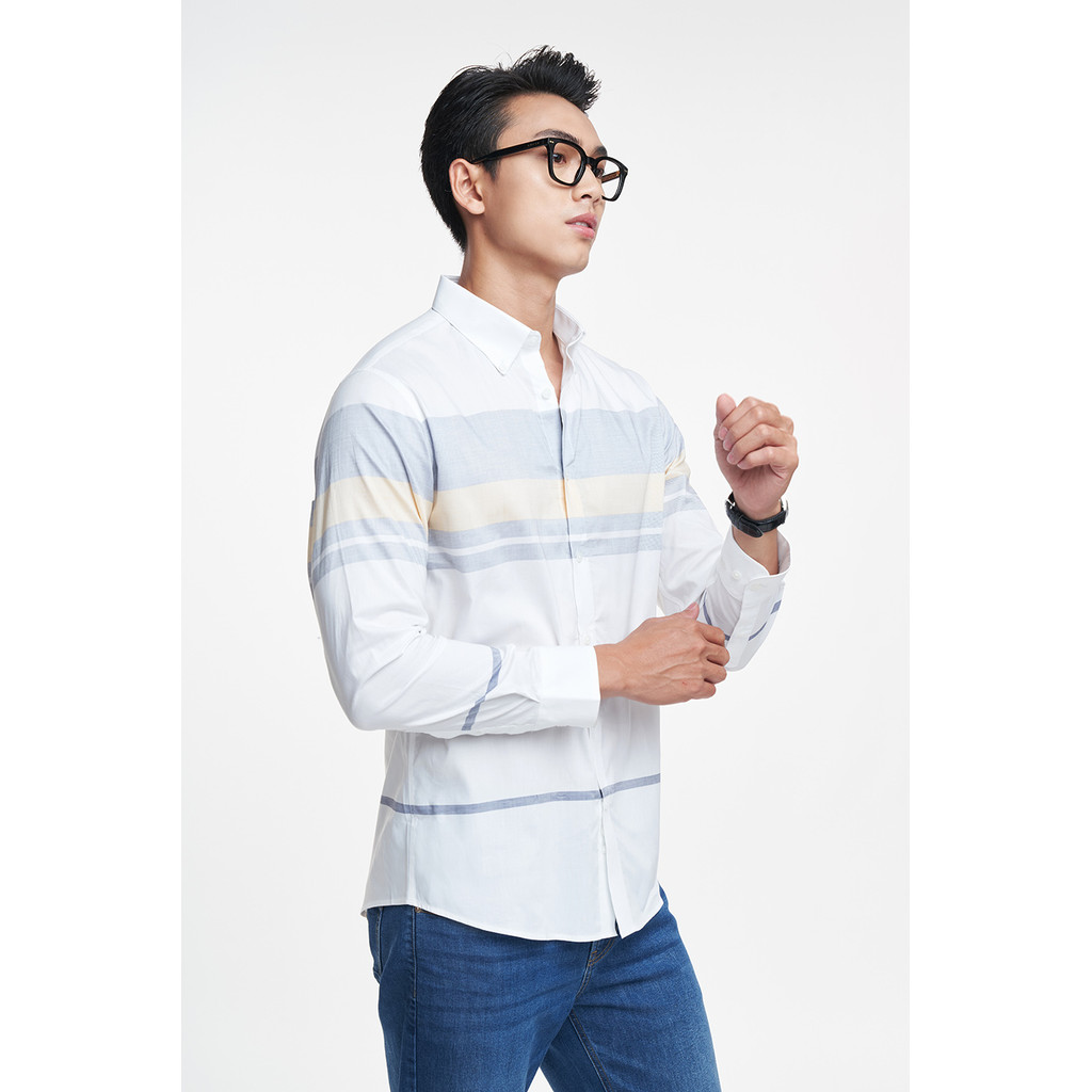 Áo Sơ Mi Sọc Nam Cotton Tay Dài Ninomaxx 2011069
