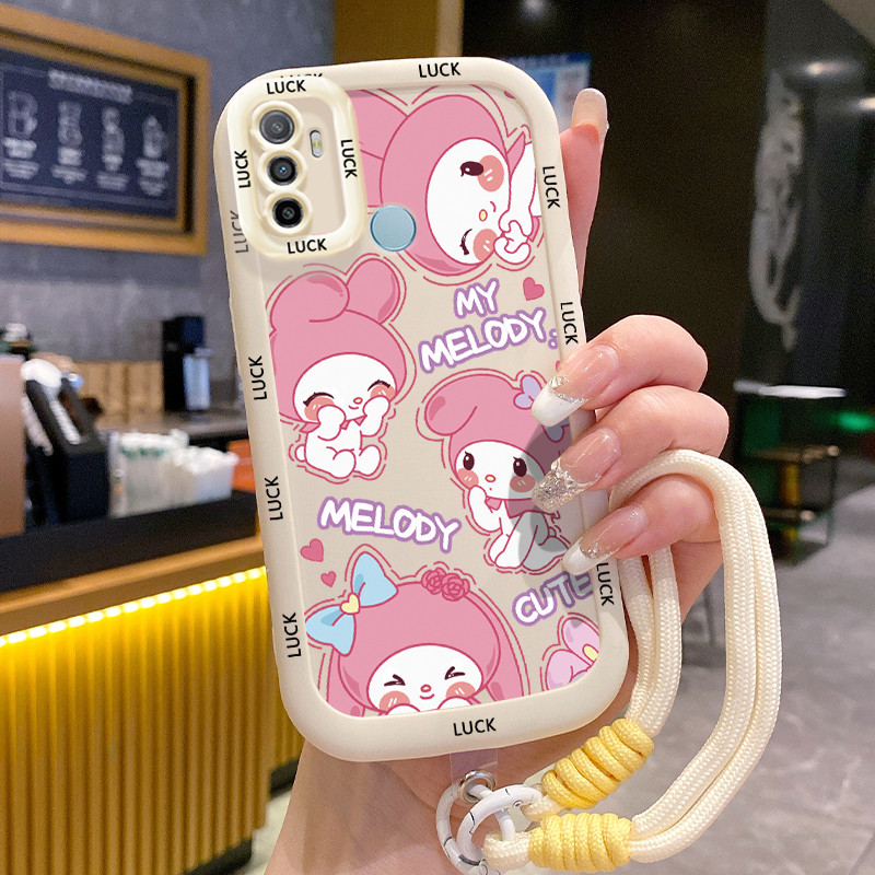Ốp Lưng OPPO A53 2020 A33 2020 A53s A32 A11s Case Đáng yêu Thỏ Với Lanyard