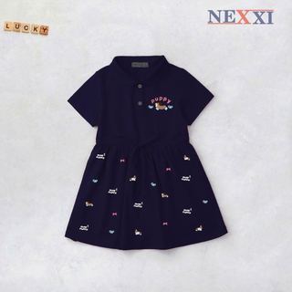 2509.81 - Váy thun Nexxi polo cá sấu rút eo in cún Puppy size 3-8y