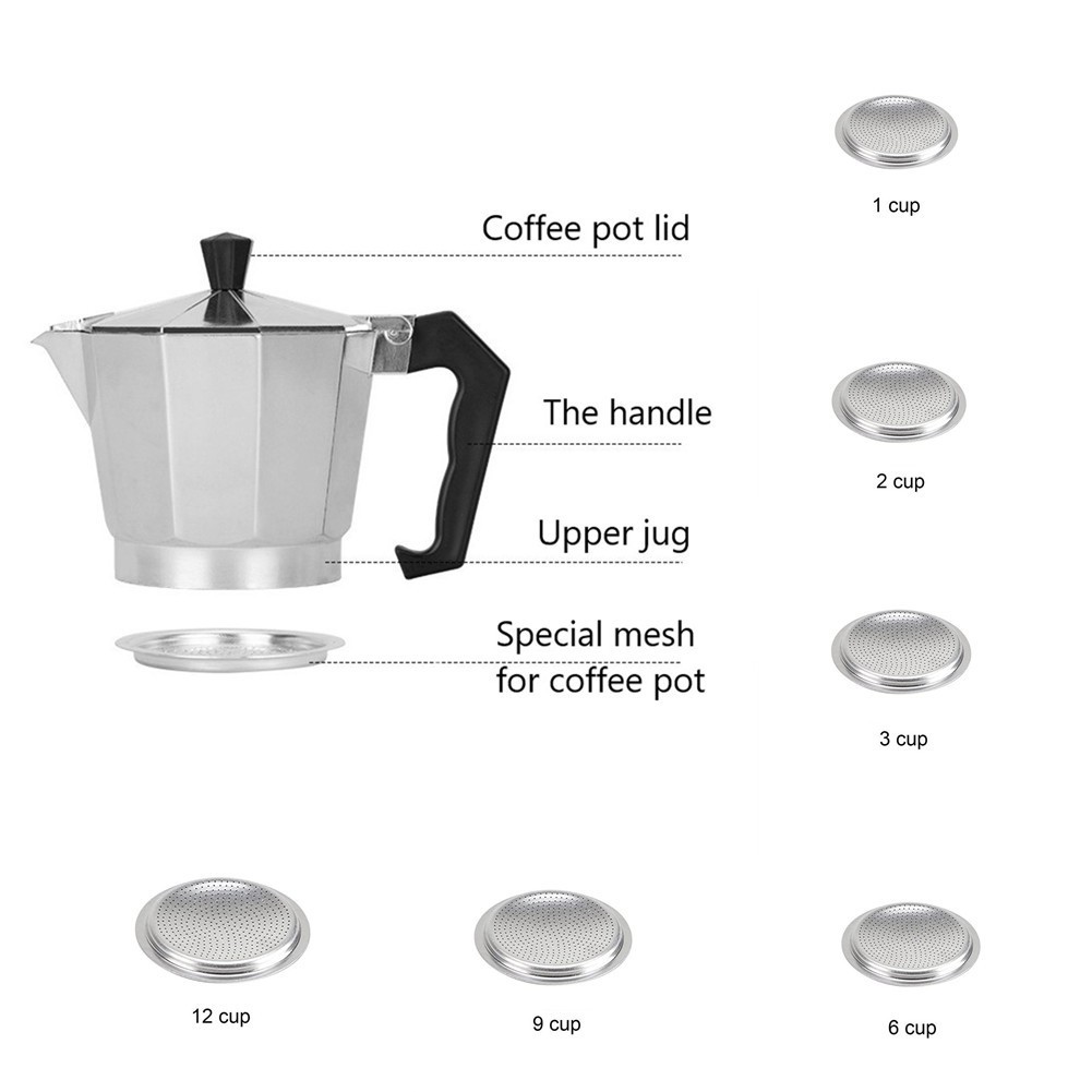 [Smellshi] 1 2 3 6 9 12 Cốc Phụ Tùng Gioăng Lọc Gioăng Lọc Phụ Kiện Cho Moka