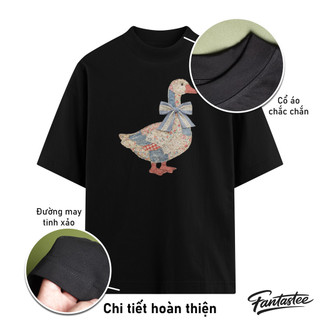 Áo Thun Local Brand FANTASTEE PATCHWORK DUCK Cotton 100% 250gsm Form Oversize, Hoàn Thiện Cao Cấp
