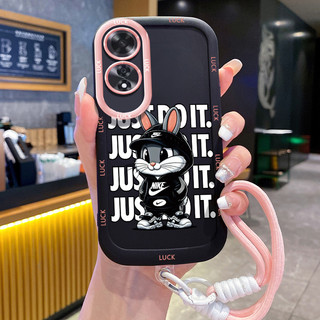 Ốp Lưng OPPO A60 4G Case Với Lanyard Thỏ Nhỏ Ngầu