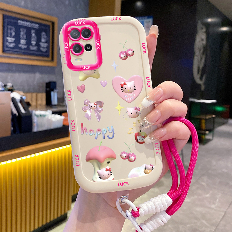 Ốp Lưng OPPO A54 4G Case Mèo đáng yêu Với Lanyard