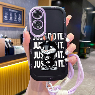 Ốp Lưng OPPO A60 4G Case Với Lanyard Thỏ Nhỏ Ngầu