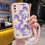 Ốp Lưng OPPO A55 4G Case Hoa Dễ thương Với Lanyard
