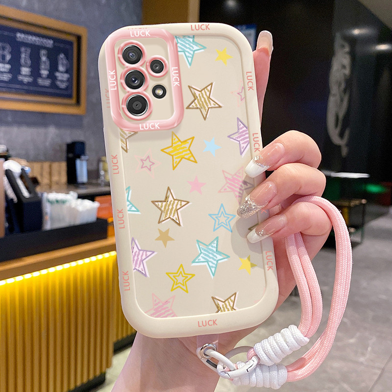 Ốp Lưng Samsung A52 4G A52 5G A52s 5G A13 5G A04s A23 5G M23 F23 A32 4G A33 5G A53 5G Case Ngôi sao nhỏ Với Lanyard