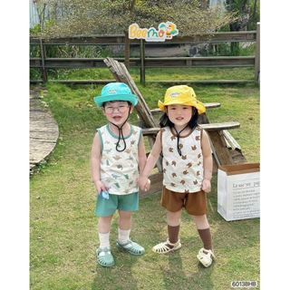6013BHB - Bộ cotton Beemo in tràn size 1-5y