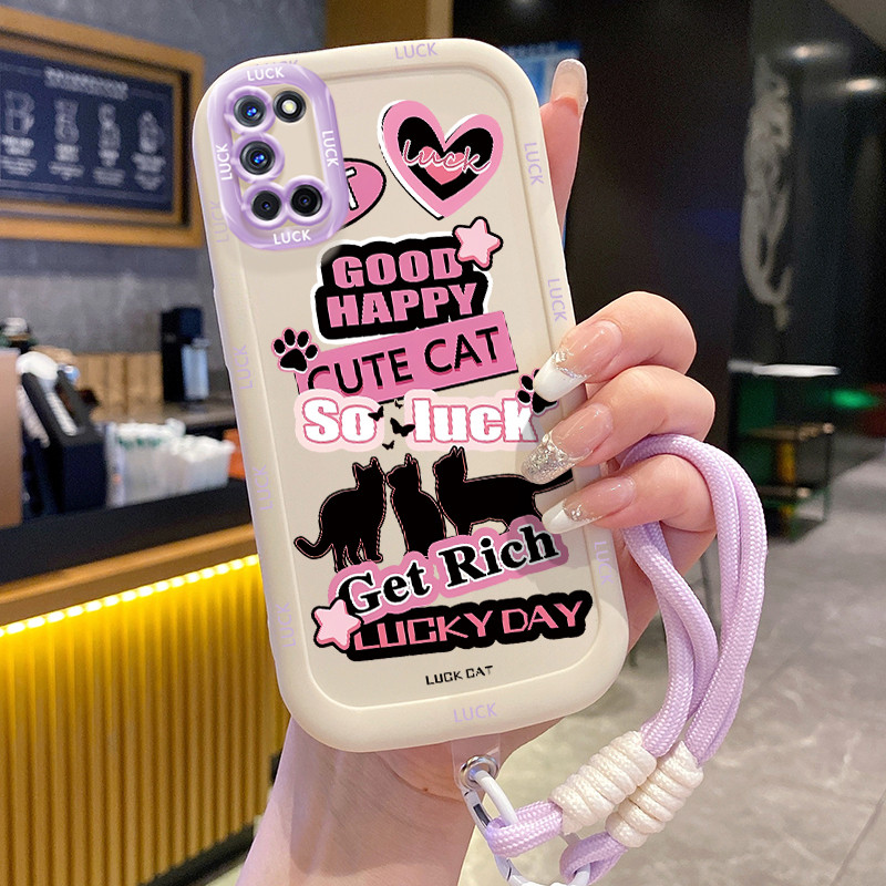 Ốp Lưng OPPO A52 A72 A92 Case Với Lanyard Sáng tạo