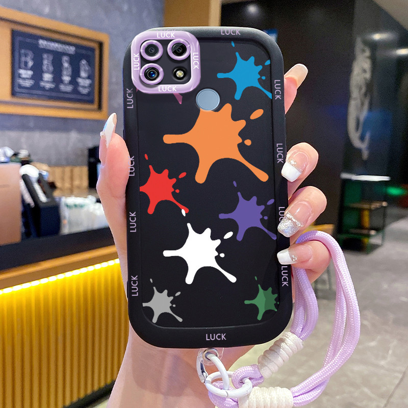 Ốp Lưng Realme C12 C15 C25 C25s C21Y C25Y Narzo 20 Narzo 30A Narzo 50A Case Thời trang Với Lanyard