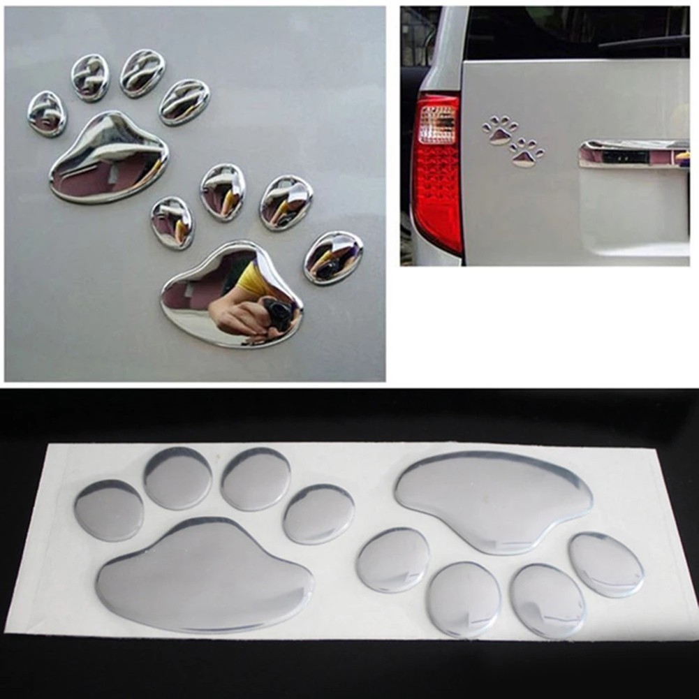 Thiết kế nhãn dán ô tô Paw 3D Động vật Chó mèo Gấu in chân Phụ kiện ô tô