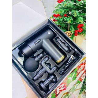 Máy Massage Cầm Tay Mini Fascial Gun Osk 802 Cao Cấp 4 Đầu Thay Thế Và 6 Cấp Độ Massage