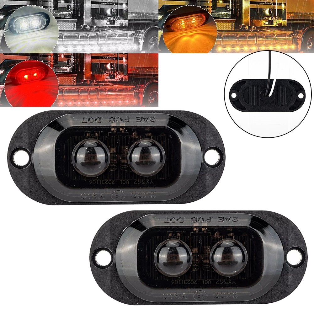 ⭐ Bán chạy ⭐2 Đèn Đánh Dấu Bên 2LED Chống Thấm Nước Cho Thuyền Trailer Xe Tải RV [land-vn]