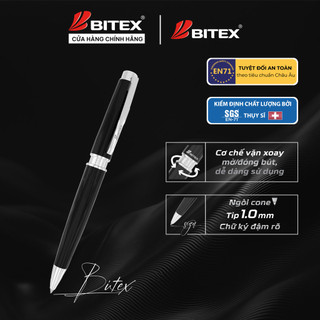 [MỚI VỀ] Bút Bi Ký Thân Kim Loại Bitex SI01 Mực Xanh - Thiết Kế Sang Trọng, Nét Mực Mượt Mà, Hộp Quà Tặng Cao Cấp