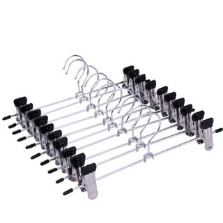 [FUXIN] 10 Chiếc Quần Inox Móc Treo Váy Giá Đỡ Với 2 Kẹp