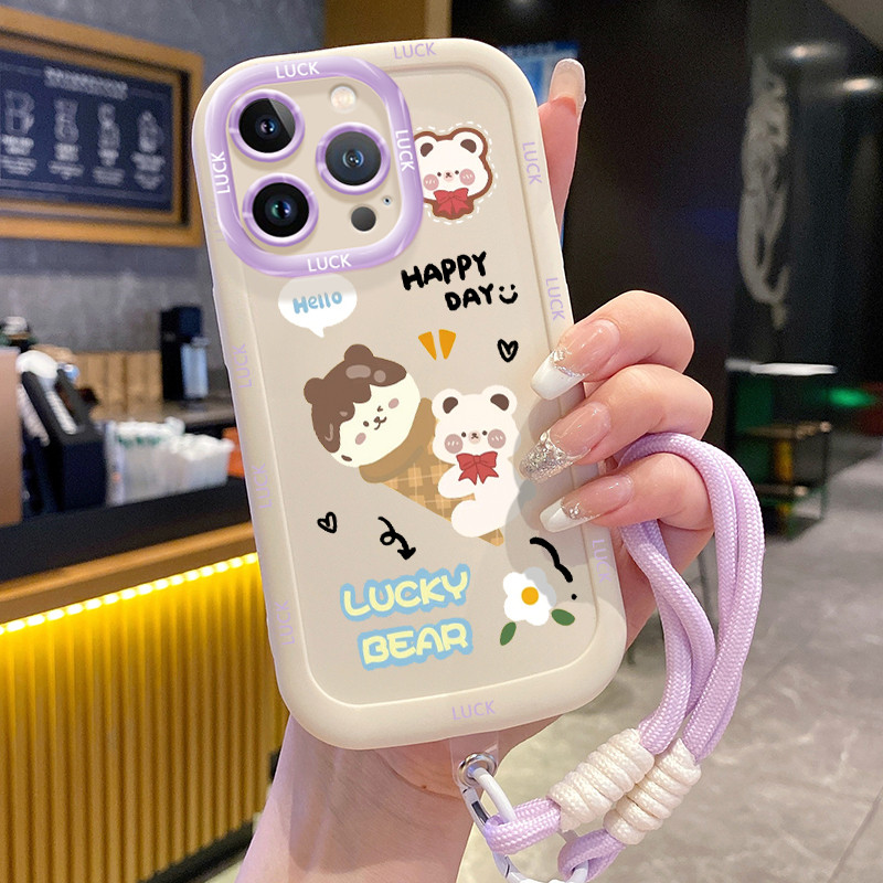 Ốp Lưng iPhone 11 11 Pro 11 Pro Max 12 12 Pro 12 Pro Max 13 13 Pro 13 Pro Max Case Hoạt hình Với Lanyard