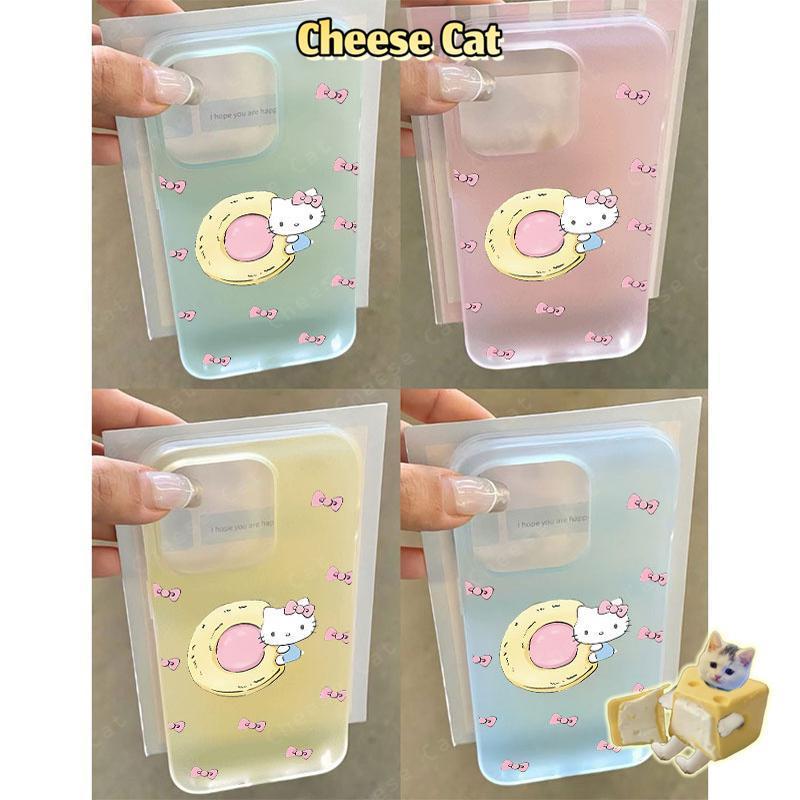 bánh rán Kitty Ốp màu hồng tương thích cho iPhone 15 14 13 12 11 16 17 Pro Max 7 Plus XR Xs Max 17 Air