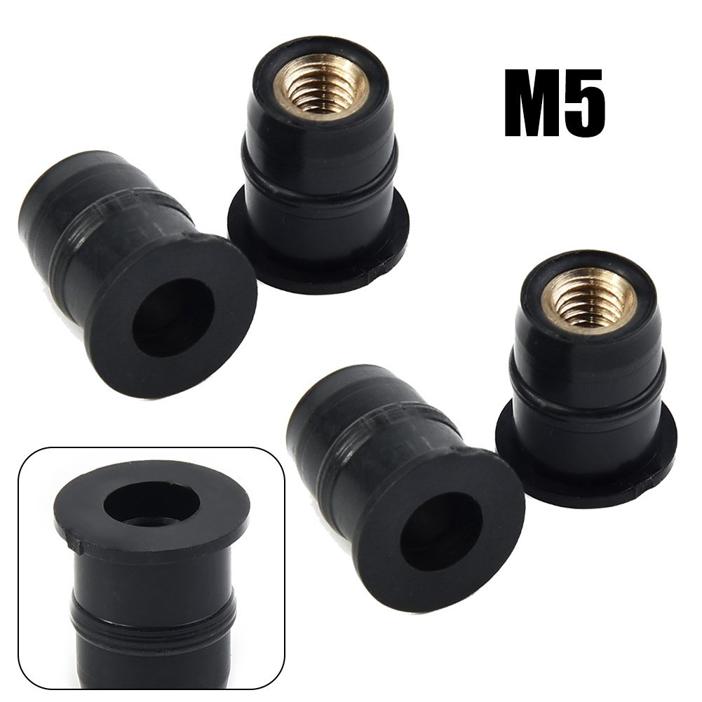 ⚡GIẢM GIÁ LỚN⚡4 Chiếc Kính Chắn Gió Xe Máy Đai Ốc Cao Su M5 Rung Giảm Chấn Bảng Gắn 5 Mm
