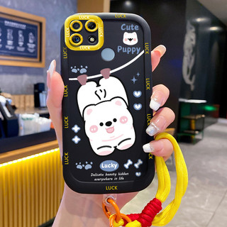 Ốp Lưng Realme C12 C15 C25 C25s C21Y C25Y Narzo 20 Narzo 30A Narzo 50A Case Hoạt hình Mèo Với Lanyard