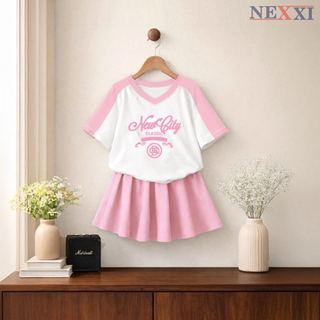 2512.8 Set váy thun Win Win xếp ly phối màu Newcity size 3-14y