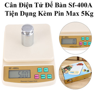 Cân Điện Tử Để Bàn Sf-400A Tiện Dụng Kèm Pin Max 5Kg