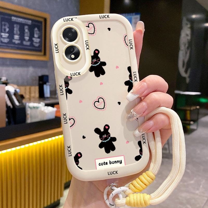 Ốp Lưng OPPO A18 A38 Case Thỏ đáng yêu Với Lanyard