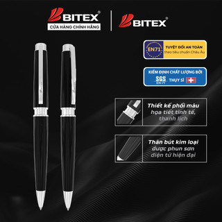 [MỚI VỀ] Bút Bi Ký Thân Kim Loại Bitex SI01 Mực Xanh - Thiết Kế Sang Trọng, Nét Mực Mượt Mà, Hộp Quà Tặng Cao Cấp