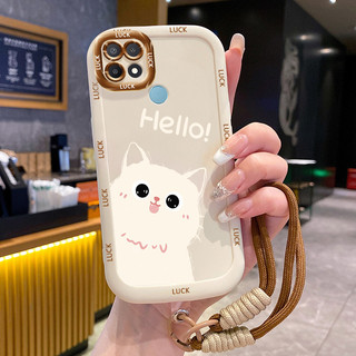 Ốp Lưng OPPO A15 A15s A35 4G Case Mèo Hoạt hình Với Lanyard
