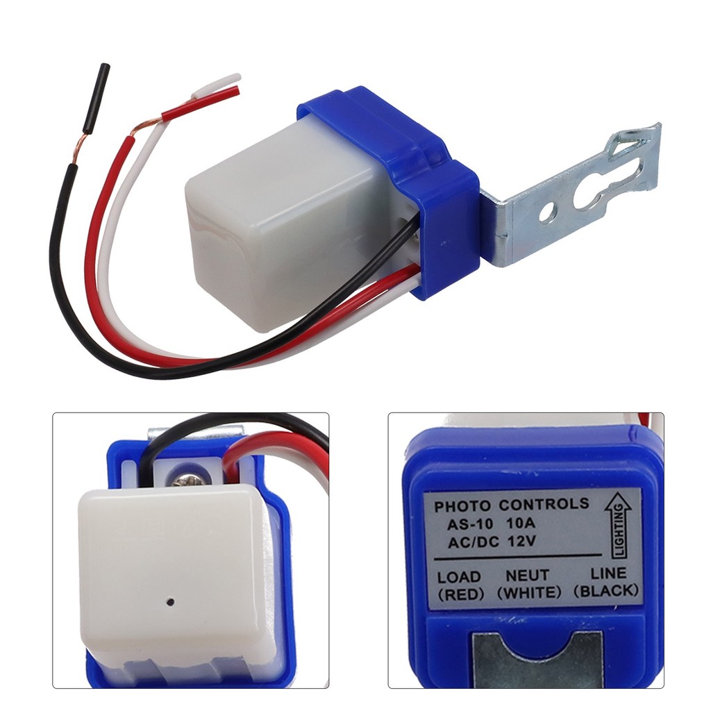 [TOP] AC DC 12V 24V 220V 10A Công tắc cảm biến ánh sáng đường phố Photocell tự động bật tắt