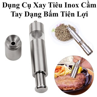 Dụng Cụ Xay Tiêu Inox Cầm Tay Dạng Bấm Tiện Lợi Dài 15Cm
