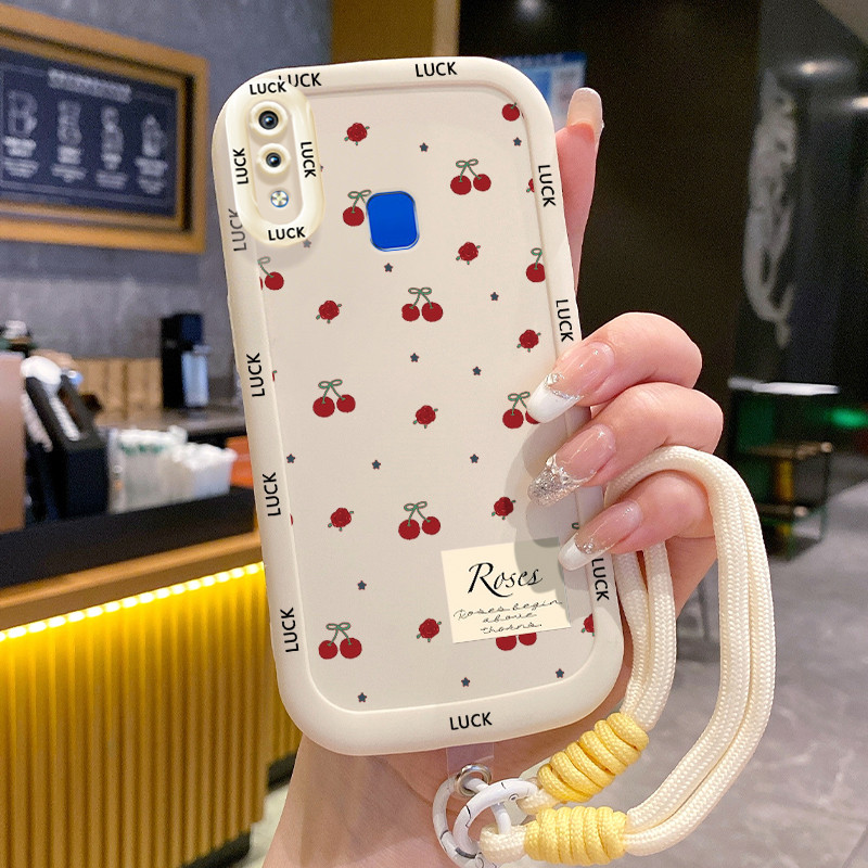 Ốp Lưng VIVO Y91 Y91i Y93 Y95 Y91C Y1S Y90 Case Cherry nhỏ Với Lanyard