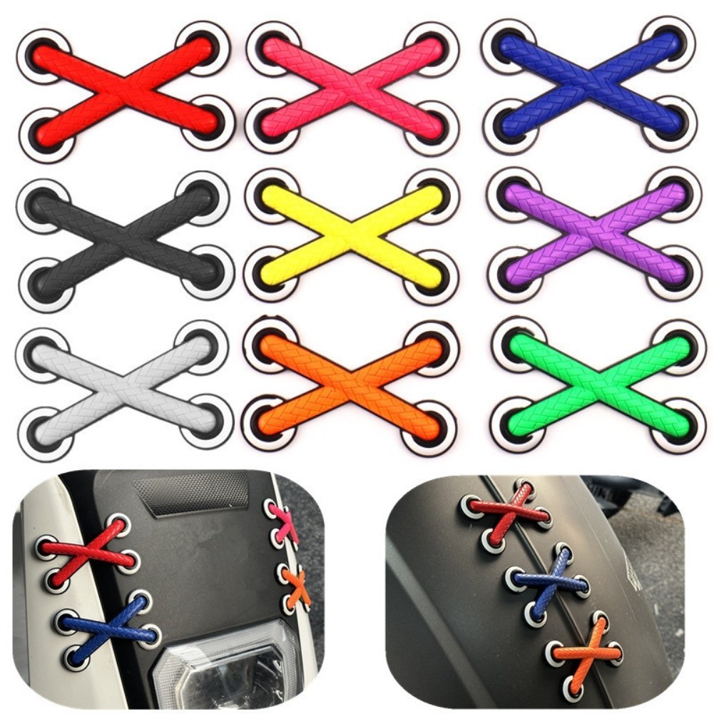 ⭐ Bán chạy ⭐Xe Máy 3D Ngộ nghĩnh Cross Dây Giày Trang Trí Miếng Dán Đề Can Xe Hơi [land-vn]