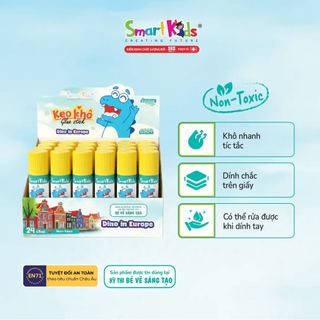 [MỚI VỀ] Combo 3/6/12 Keo Khô Smartkids Dino in Europe GS04 - Keo Dán Giấy Học Sinh Tiện Lợi, An Toàn Cho Bé