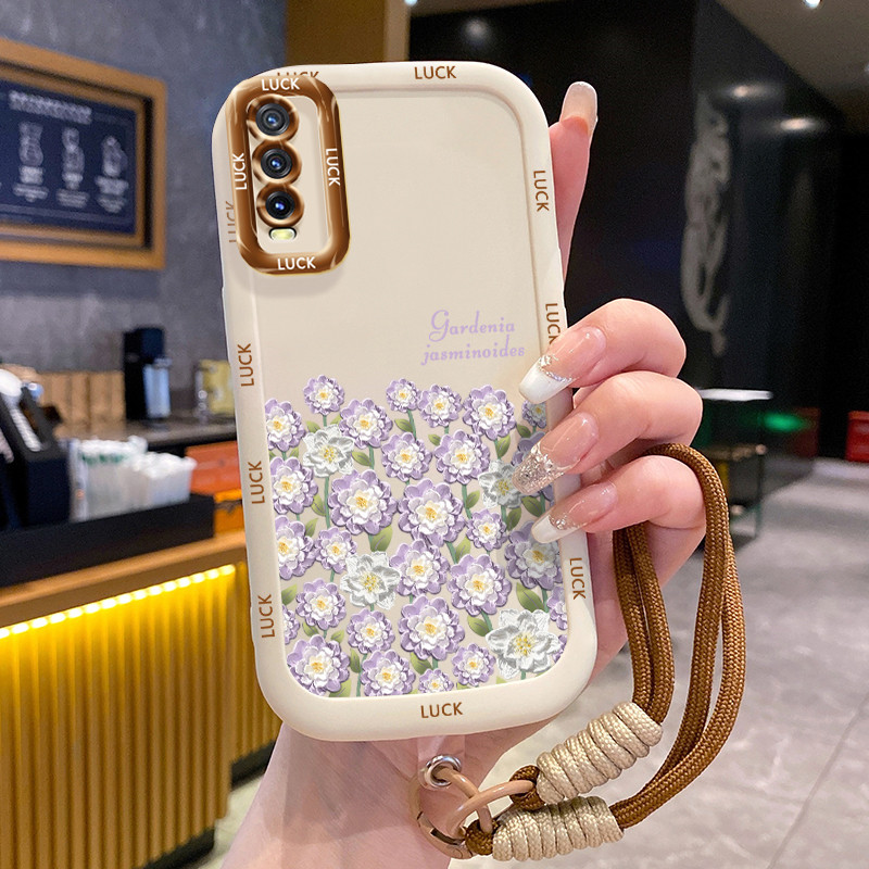 Ốp Lưng VIVO Y20 Y20i Y20s Y20A Y20G Y12A Y12S Y11s Case Hoa Dễ thương Với Lanyard