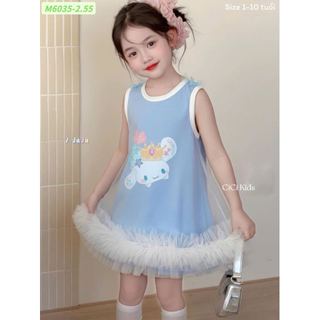 M6035 - Váy Sofia Candy thô thun mềm ngắn tay bé gái size 1-10y