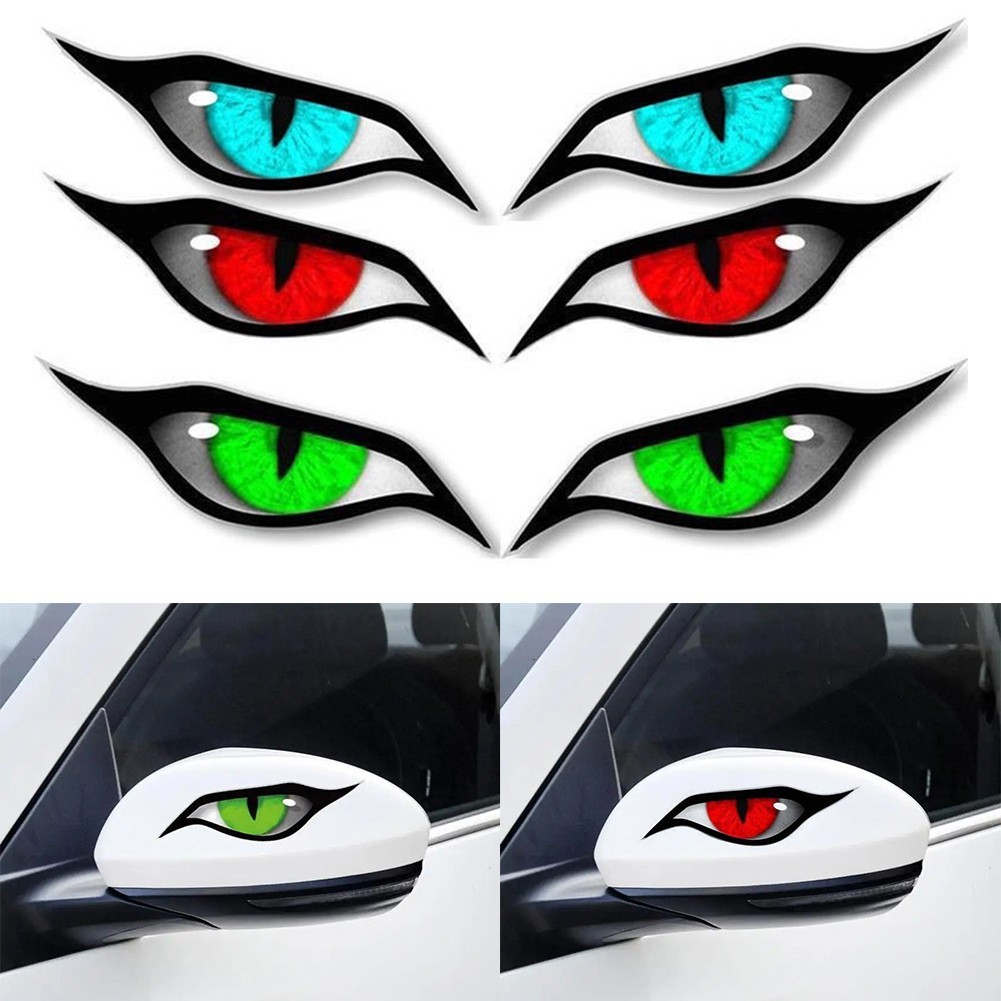 Xe Máy 3D Stereo Phản Quang Mắt Mèo Dán Gương Chiếu Hậu Decal