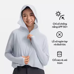 Áo khoác chống nắng nữDECATHLON Helium 500 xanh dương mã 8929888