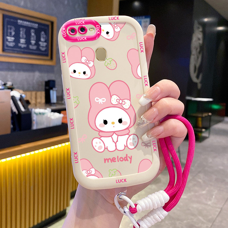 Ốp Lưng OPPO A7 A5s A12 A12s A11K Case Thỏ đáng yêu Với Lanyard