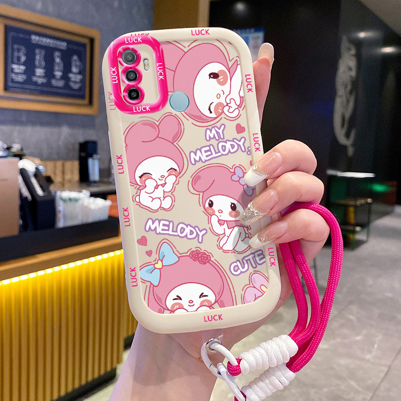 Ốp Lưng OPPO A53 2020 A33 2020 A53s A32 A11s Case Đáng yêu Thỏ Với Lanyard