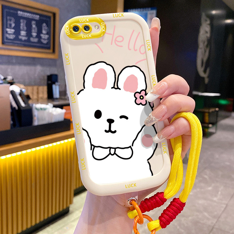 Ốp Lưng OPPO A5 A3s A12E Realme C1 Case Gấu Dễ thương Với Lanyard