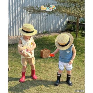 6011BHB - Bộ cotton áo tanktop phối cổ Beemo size 1-5y