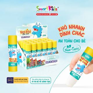 [MỚI VỀ] Combo 3/6/12 Keo Khô Smartkids Dino in Europe GS04 - Keo Dán Giấy Học Sinh Tiện Lợi, An Toàn Cho Bé