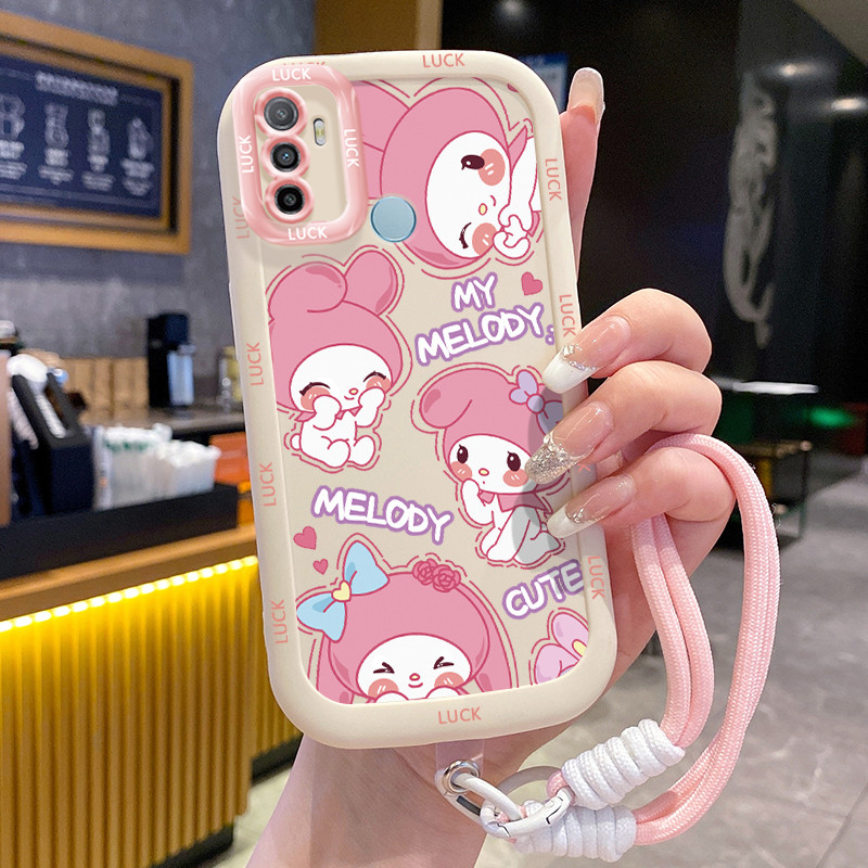 Ốp Lưng OPPO A53 2020 A33 2020 A53s A32 A11s Case Đáng yêu Thỏ Với Lanyard