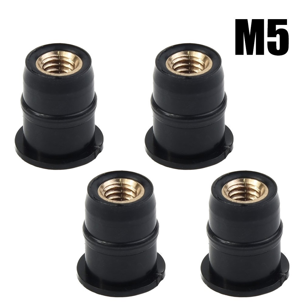 ⚡GIẢM GIÁ LỚN⚡4 Chiếc Kính Chắn Gió Xe Máy Đai Ốc Cao Su M5 Rung Giảm Chấn Bảng Gắn 5 Mm