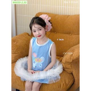 M6035 - Váy Sofia Candy thô thun mềm ngắn tay bé gái size 1-10y