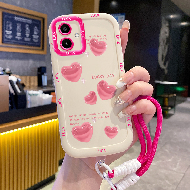 Ốp Lưng Samsung A06 4G A05 M05 F05 A05s Case Tình yêu nhỏ Với Lanyard