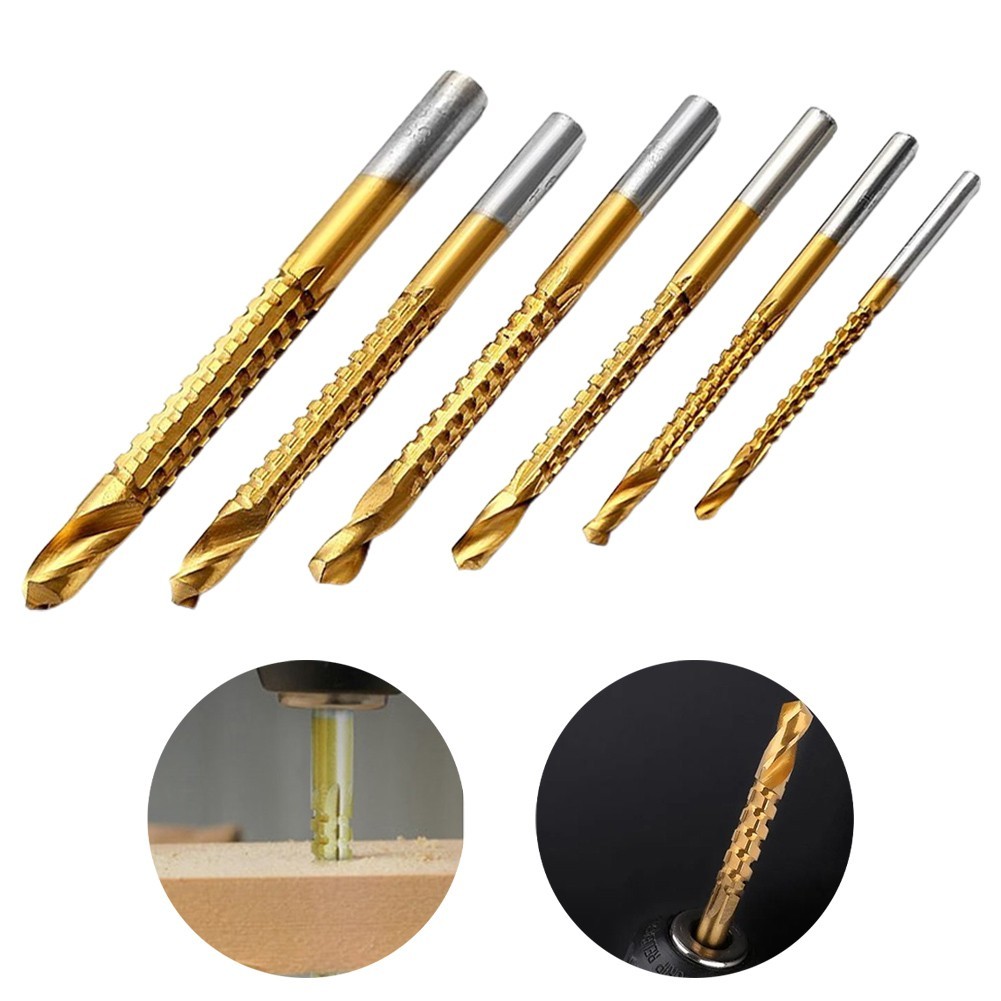 [TOP] 6 Mũi khoan Titan HSS Vít xoắn ốc Cắt lỗ 3-8mm