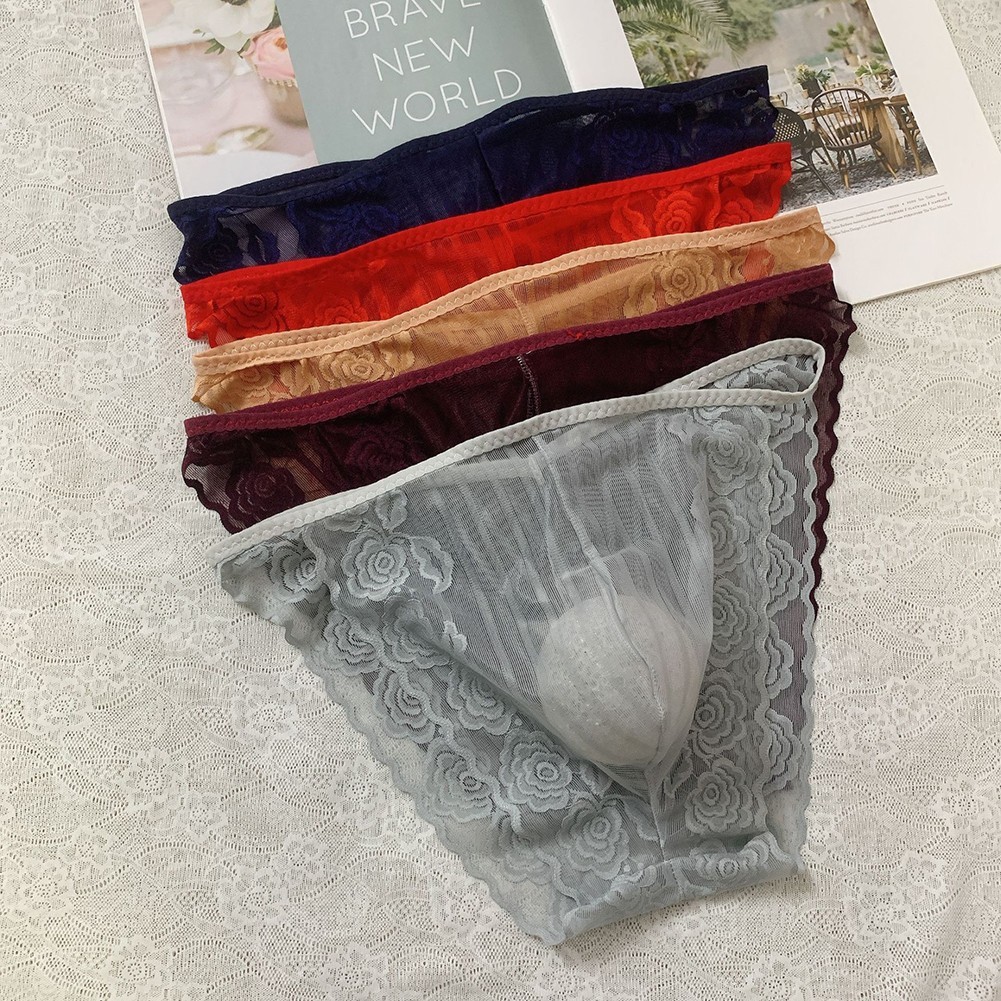 COSYH - Quần Chíp Nam Ren Lưới Sheer với Túi Bổ Sung