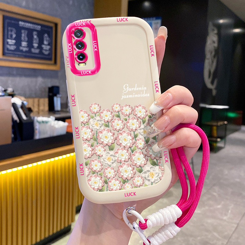 Ốp Lưng VIVO Y20 Y20i Y20s Y20A Y20G Y12A Y12S Y11s Case Hoa Dễ thương Với Lanyard