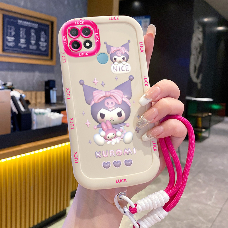 Ốp Lưng OPPO A15 A15s A35 4G Case Dễ thương Thỏ Với Lanyard