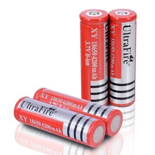 Pin Sạc Đỏ 18650 4200Mah Đầu Nhọn Độ Bền Cao